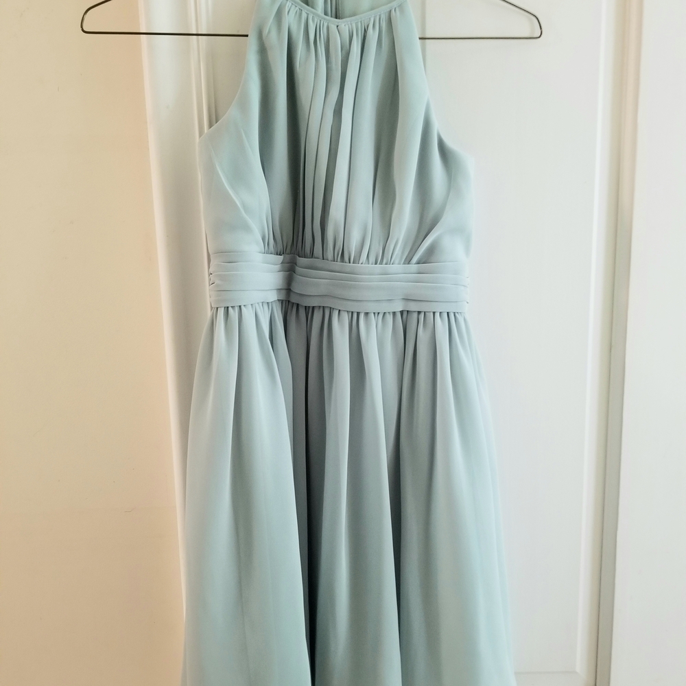 David's Bridal Light Sage Green Flower Girl Dress